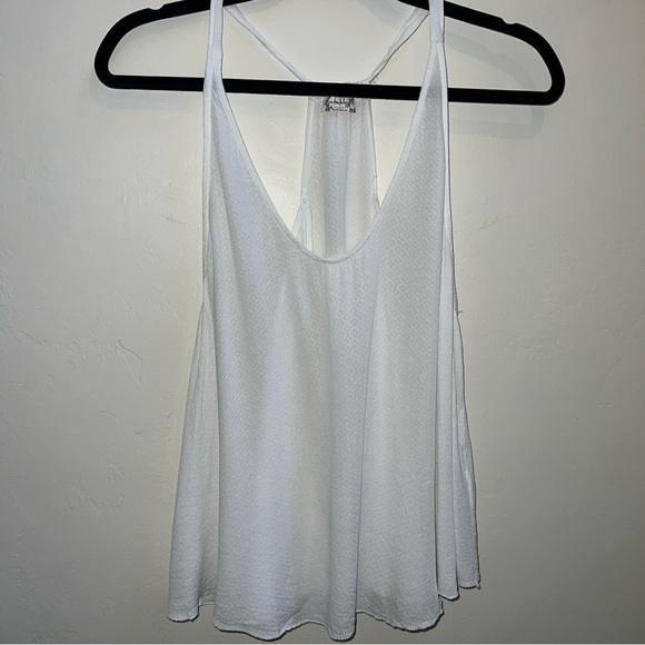 Free People white razor back tank top. Sheer and sexy. medium NWOT - Picture 1 of 5